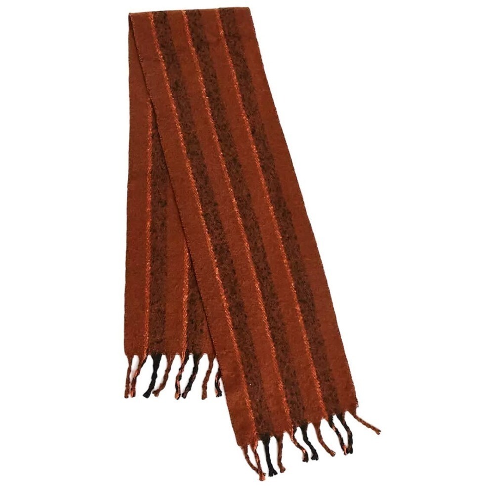 ASOS Design Blanket Scarf in Brown and Orange Stripe​​​​​​
